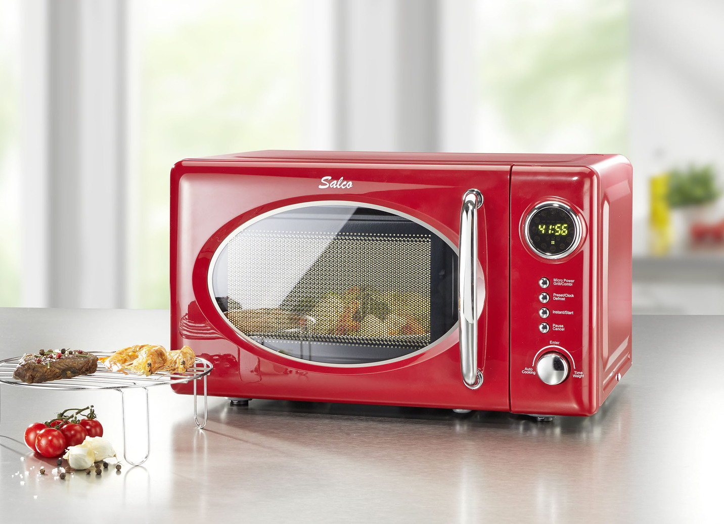 Retro-Mikrowelle mit Grill-Funktion