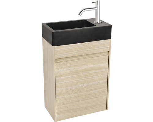 Wastafelmeubel Verschil HURA L BxHxD 39,5 x 52 cm x 21,5 cm Frontkleur eiken