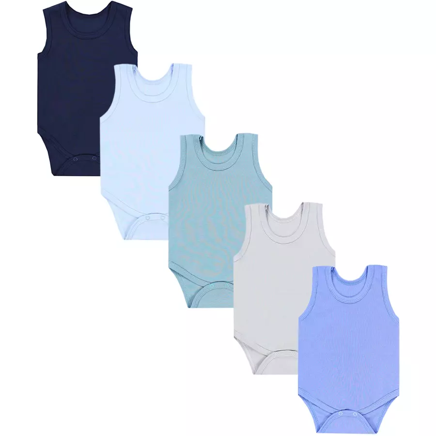 TupTam Baby Jungen Achselbody 5er Pack hellblau
