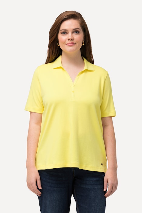 Poloshirt, Webkragen, Knopfleiste, Halbarm