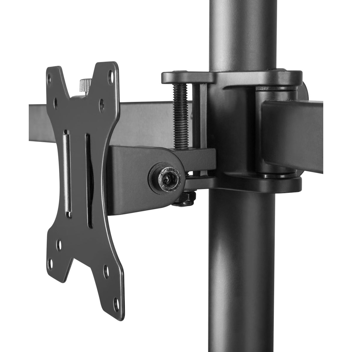 NÖRDIC Monitorarm Table Bracket for tripper skjermer 13-27 tommer i stål, vippbar, roterbar og roterbar, svart, skjermbrakett