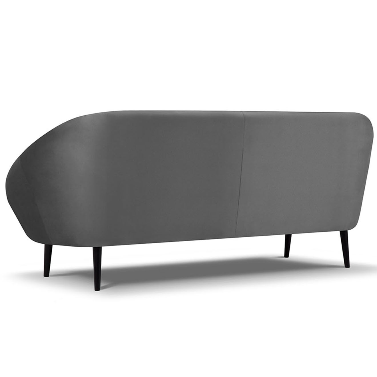 Mazzini Sofas Canapé velours petale 3 places gris foncé - 222x90x92 cm