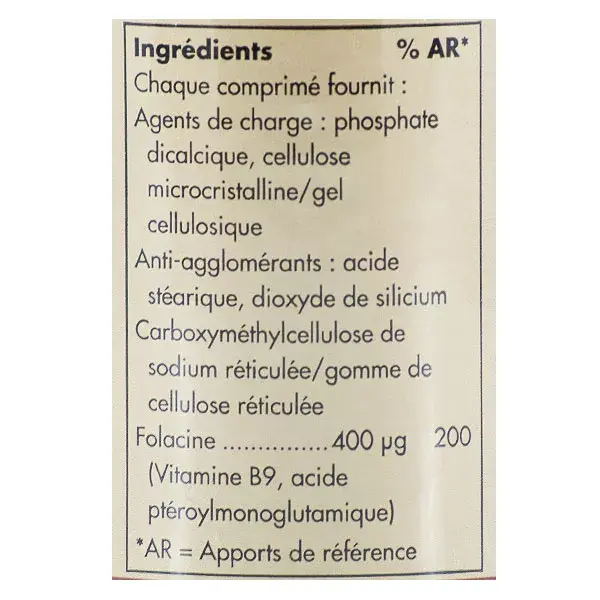 Solgar Vitamine B9 400μg 100 comprimés