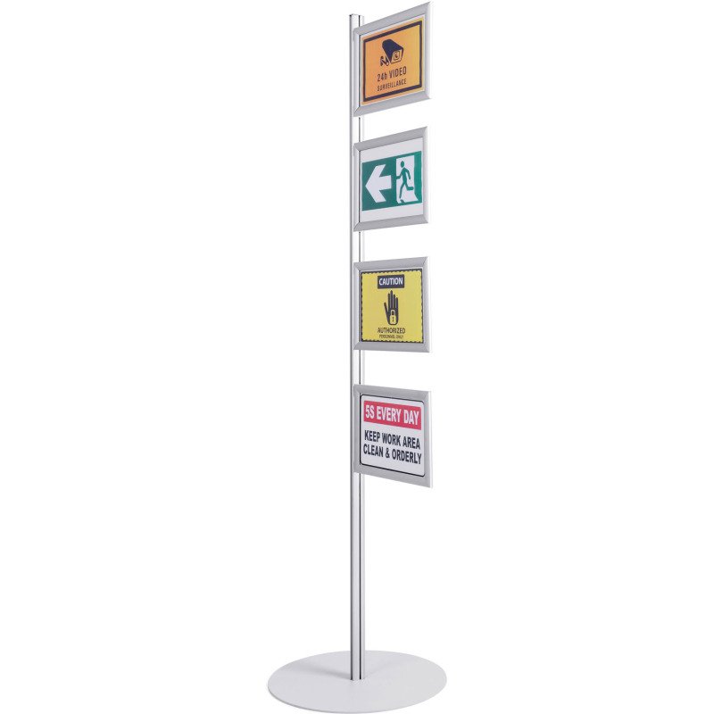 Panneau d'affichage autoportant à clip Bi-Office Snap Display cadre aluminium pour 4 affiches A4