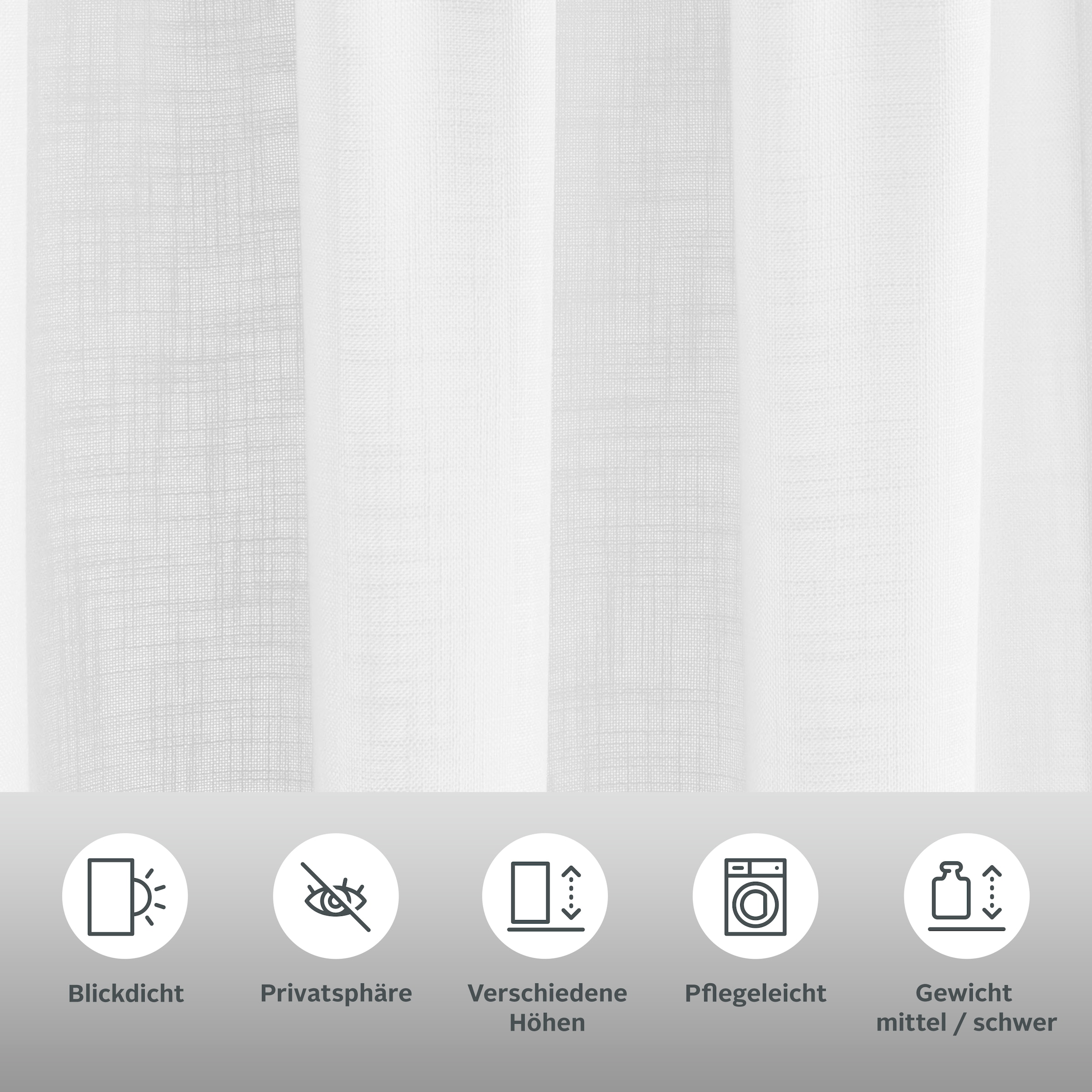 my home Gardine »Nora« Kräuselband 1 Stk. tlg. Blickdicht, Leinenlook, Polyester