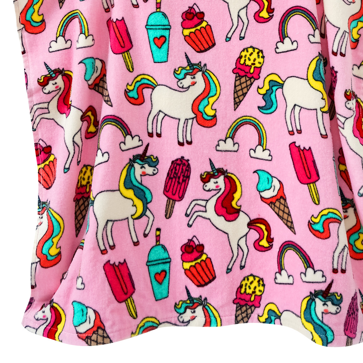 Topolino Badeponcho mit Einhorn-Motiven rosa