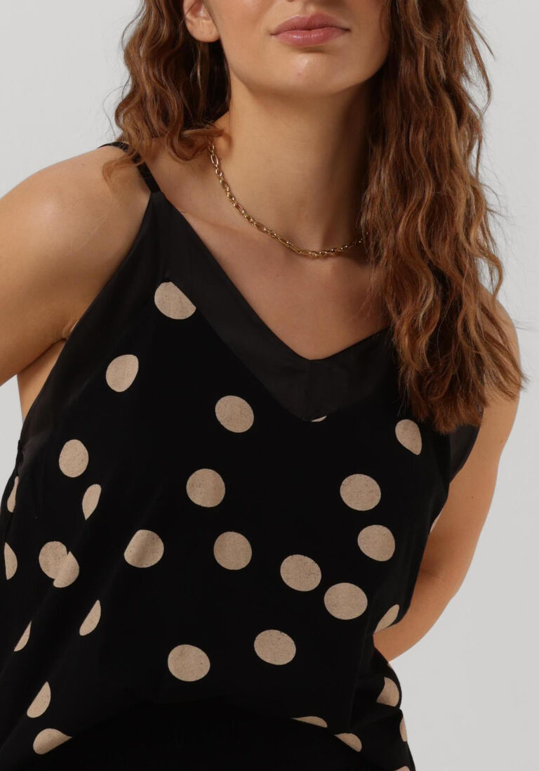 10DAYS zwarte 10days top strappy top polka dot