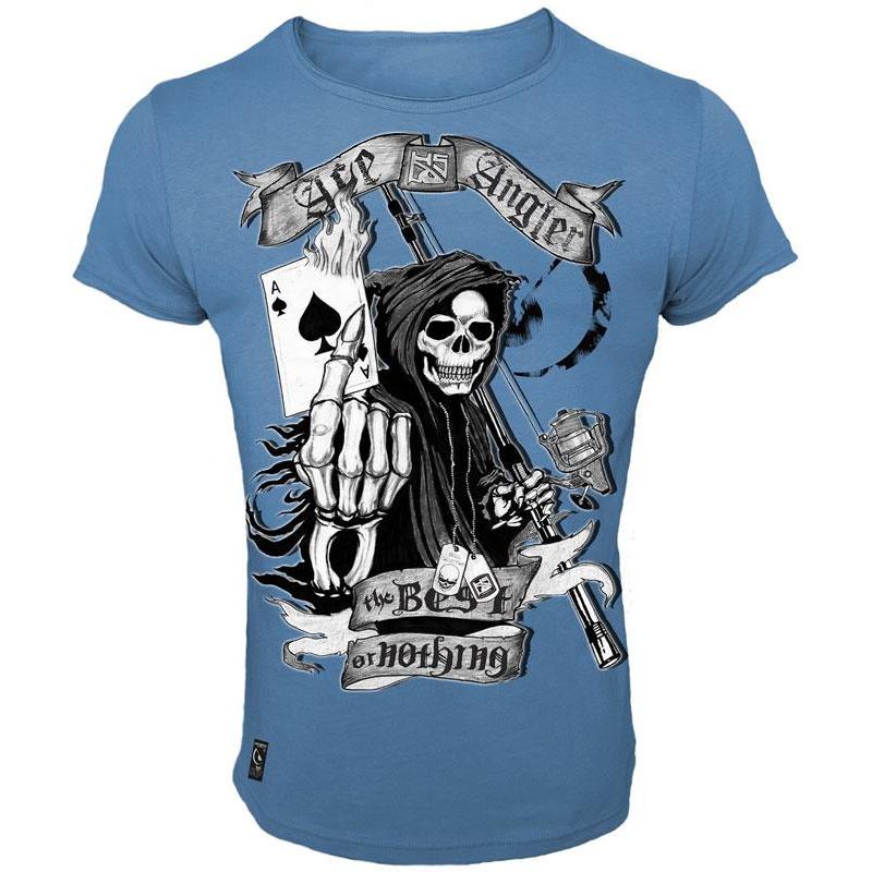Tee Shirt Manches Courtes Homme Hot Spot Design Ace Angler - Bleu
