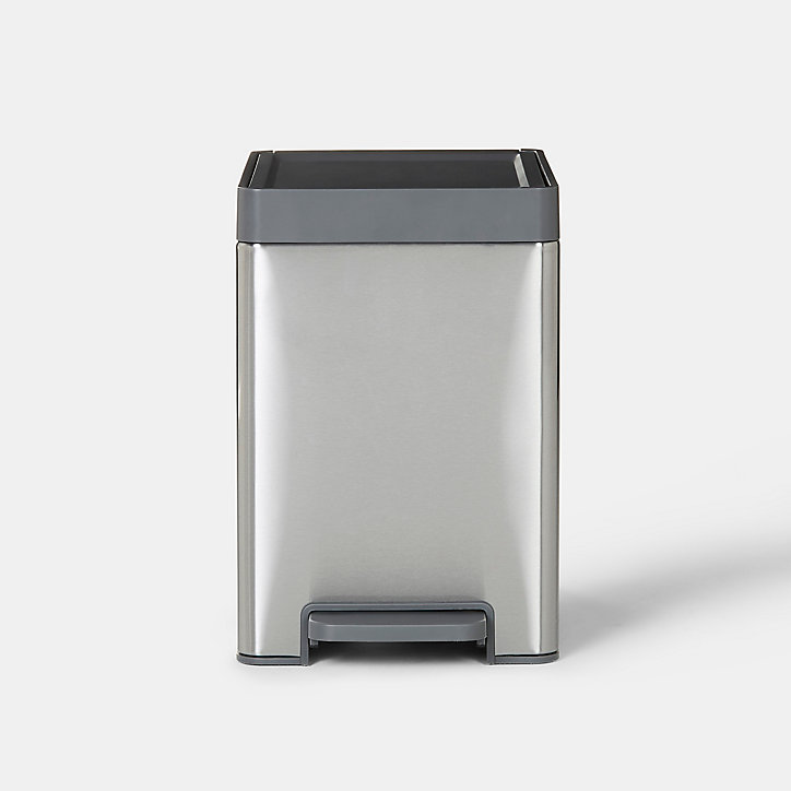 Poubelle de cuisine à pédale 14L Kora GoodHome H. 35,5 cm inox