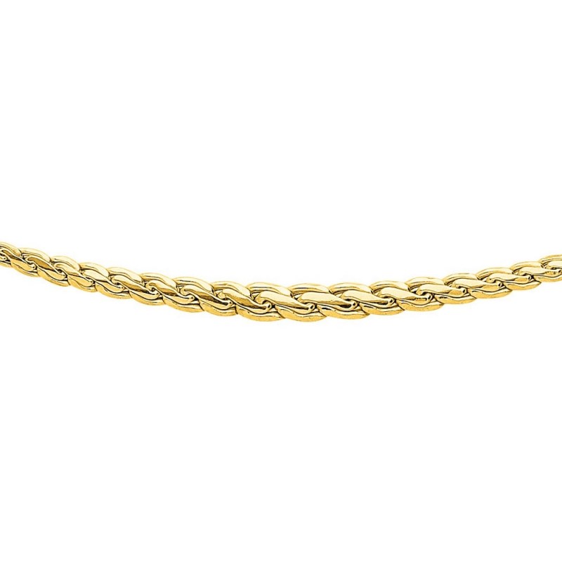Collier Or 18 Carats 750/000 Maille Palmier en Chute Jaune - Femme