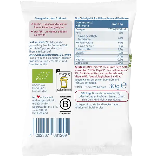 Bio Babykeks Rübchen Rote Bete & Pastinake