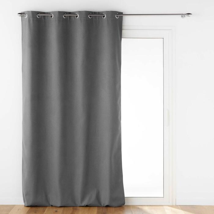 RIDEAU OEILLETS 140X260CM ISOLANT JUPITER ANTHRACITE
