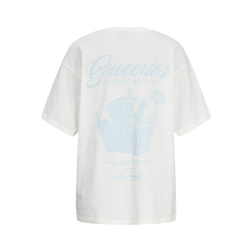 JJXX Josephine Loose T-shirt, Blanc de Blanc/Blue, XL