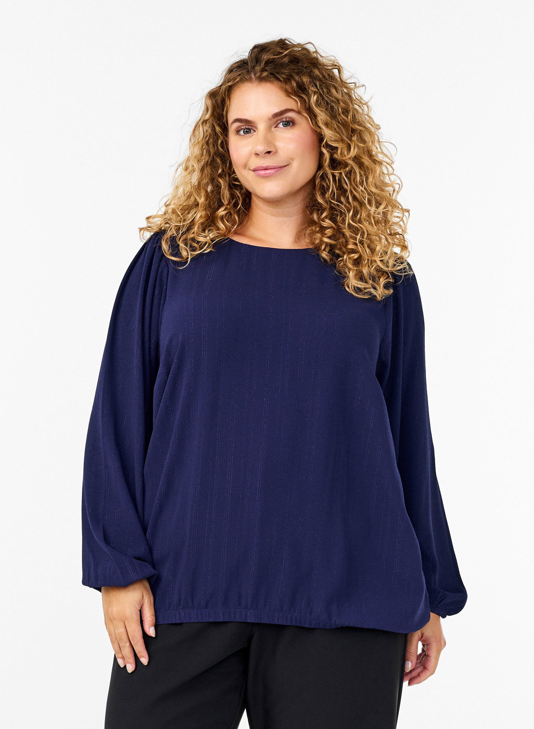 Bluse med sølv glimmer