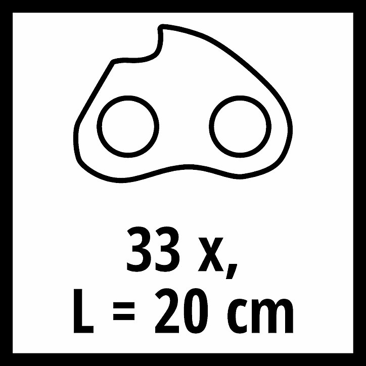 Chaîne de rechange 20 cm Einhell (accessoire pour tronçonneuse sans fil Fortexx 18/20 TH, longueur de la chaîne 20 cm, 33 maillons, 3/8 pouces)