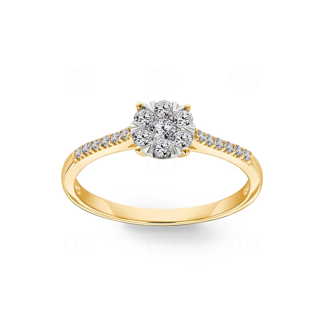 Verlobungsring 750/18 K Gelbgold mit Diamanten 0.33 ct H/si by CHRISTIAN