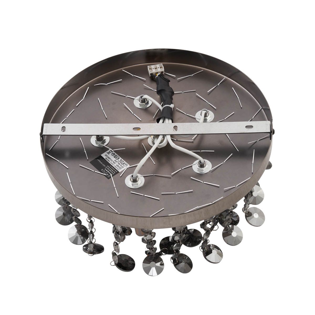 Klassieke plafondlamp zwart met smoke glas - Medusa