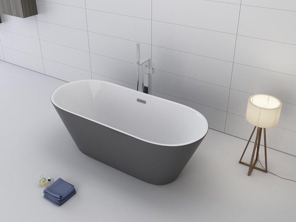 Jet-Line Badewanne DEHLIA grau freistehend Jet-Line 1700x800 Bad Ausstattung