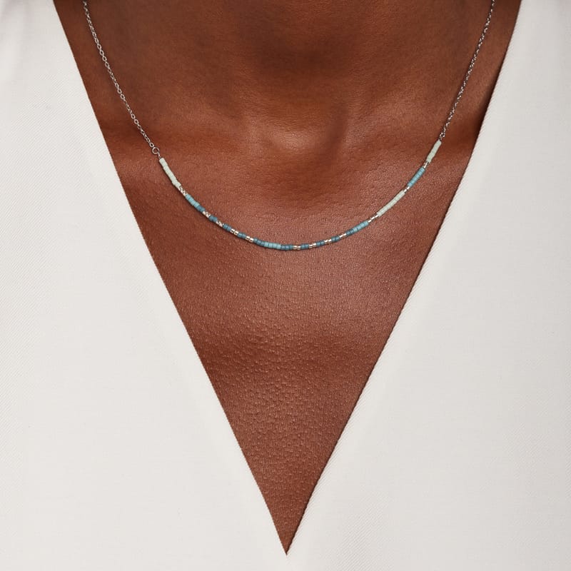 Gerecycled stalen ketting met kralen