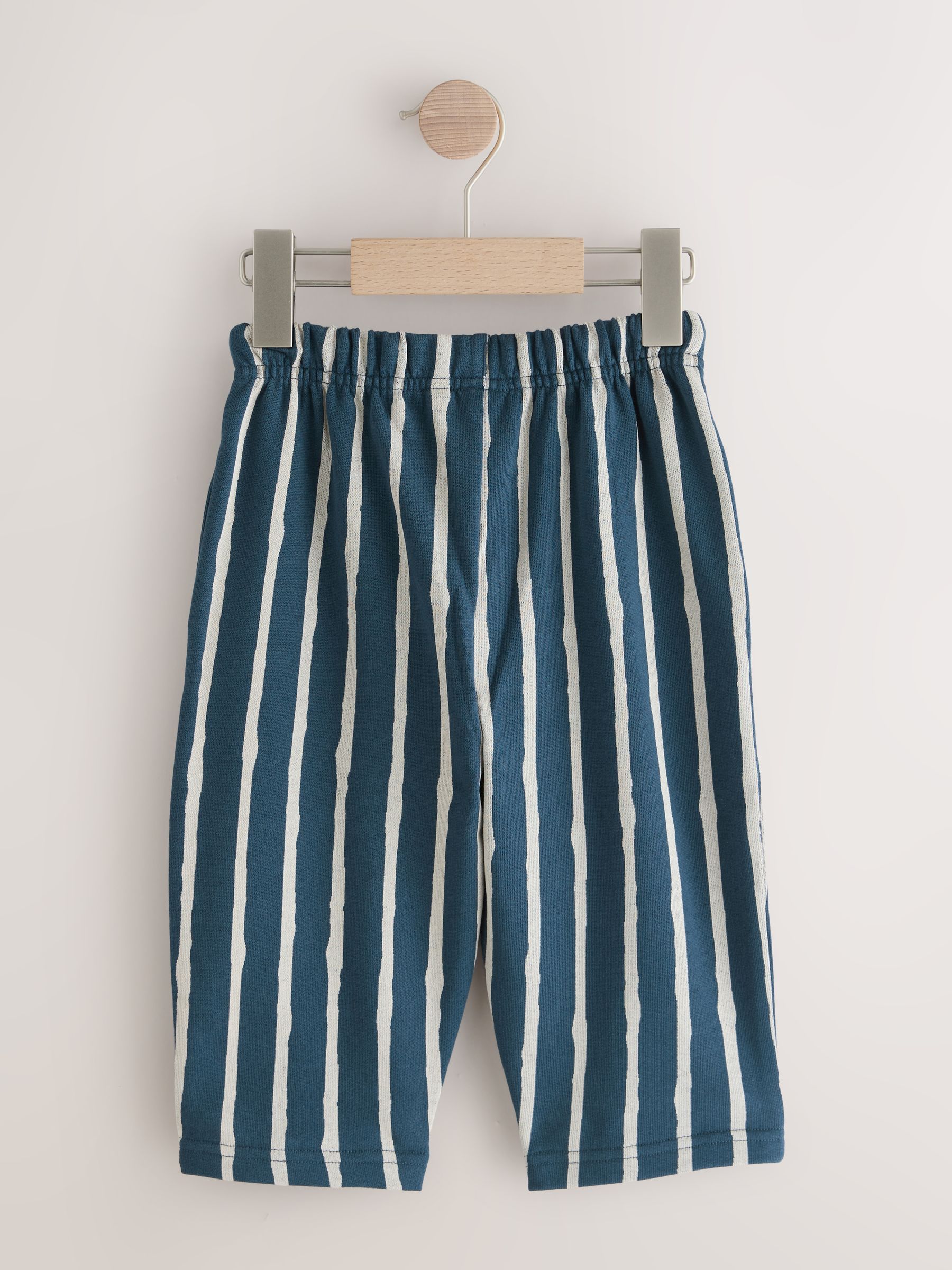 Marineblauw/wit gestreept - Wide Leg Jersey Joggers (3mths-7yrs)