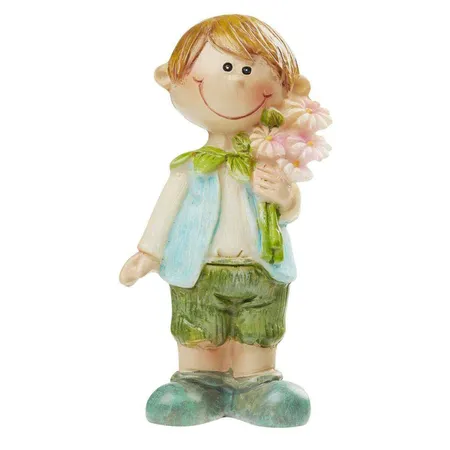 hobbyfun Blumenkind Dekofigur Kinder, Frühling Blüten Garten, 8,5 cm