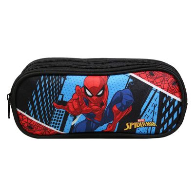 Trousse rectangulaire Spiderman - 2 compartiments - bleu - Bagtrotter