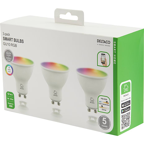 Deltaco Smart LED-pærer 3-pak GU10