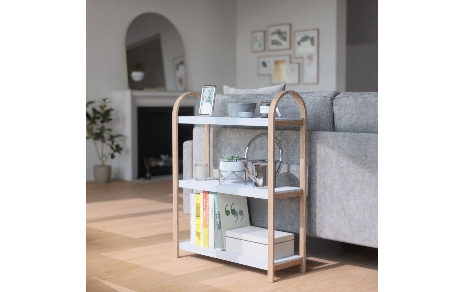 Regal Bellwood 72 x 90 cm, Nature/Weiss<br>Regal mit drei Ablagen