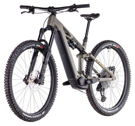 VTT Électrique Tout-Suspendu Cube Stereo Hybrid One44 HPC TM 800 Sram GX Eagle AXS 12V 800 Wh 27.5'' Vert Dusty Olive 2025