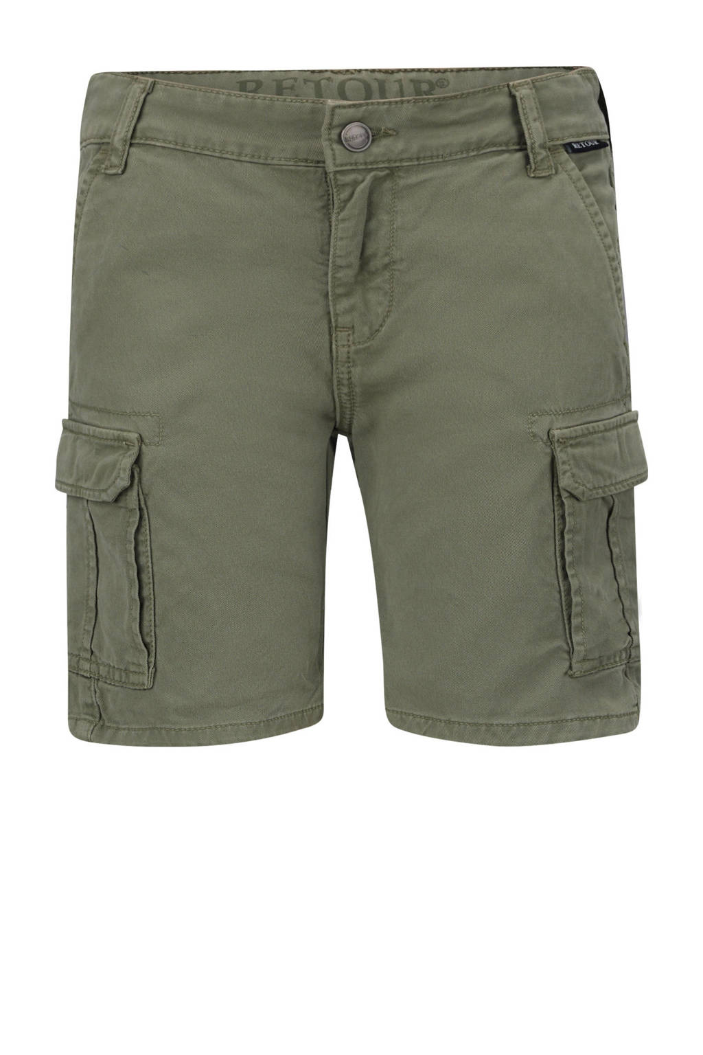 Retour Jeans regular fit cargo short Rocko mosgroen