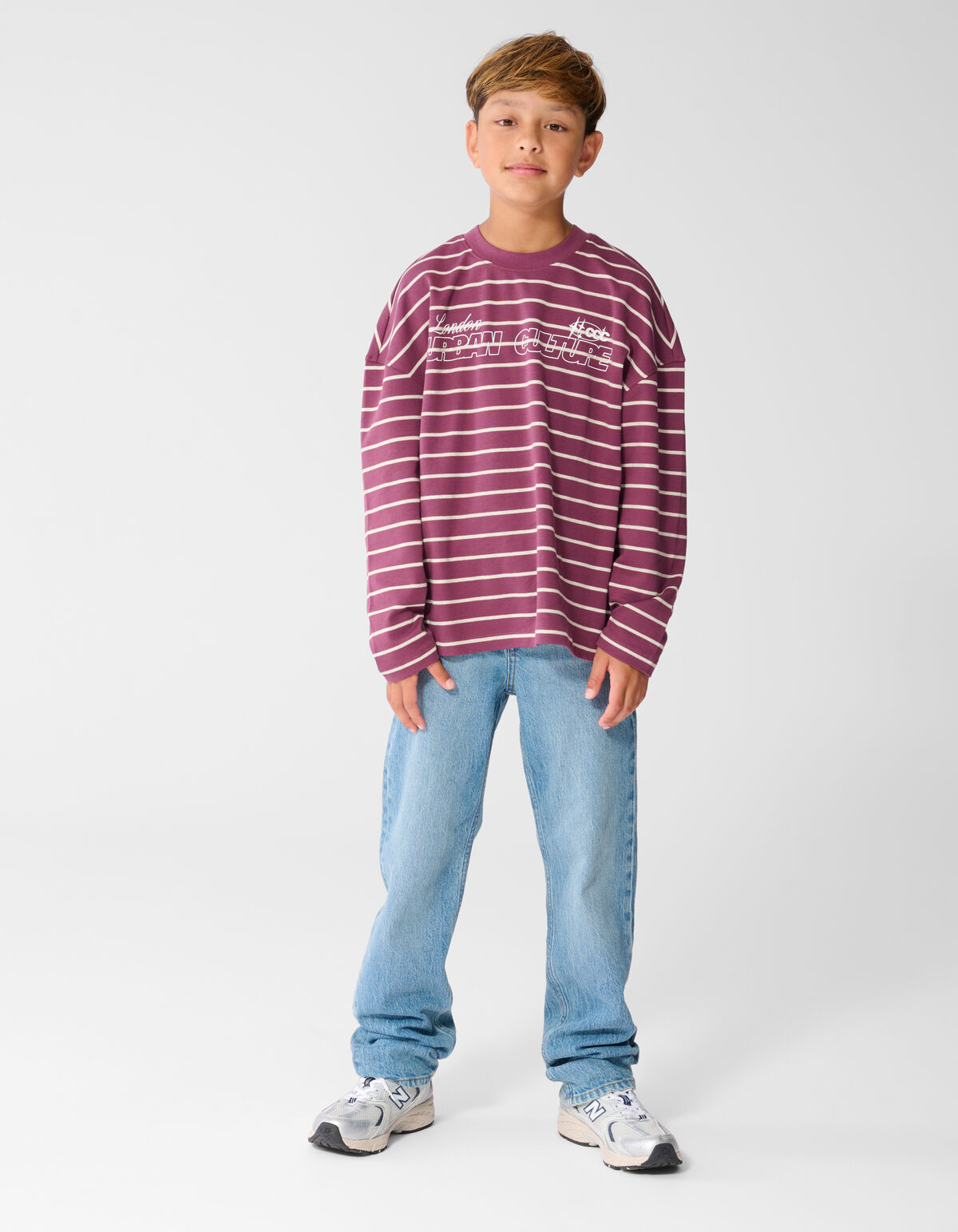 Striped Longsleeve T-shirt Donkerrood