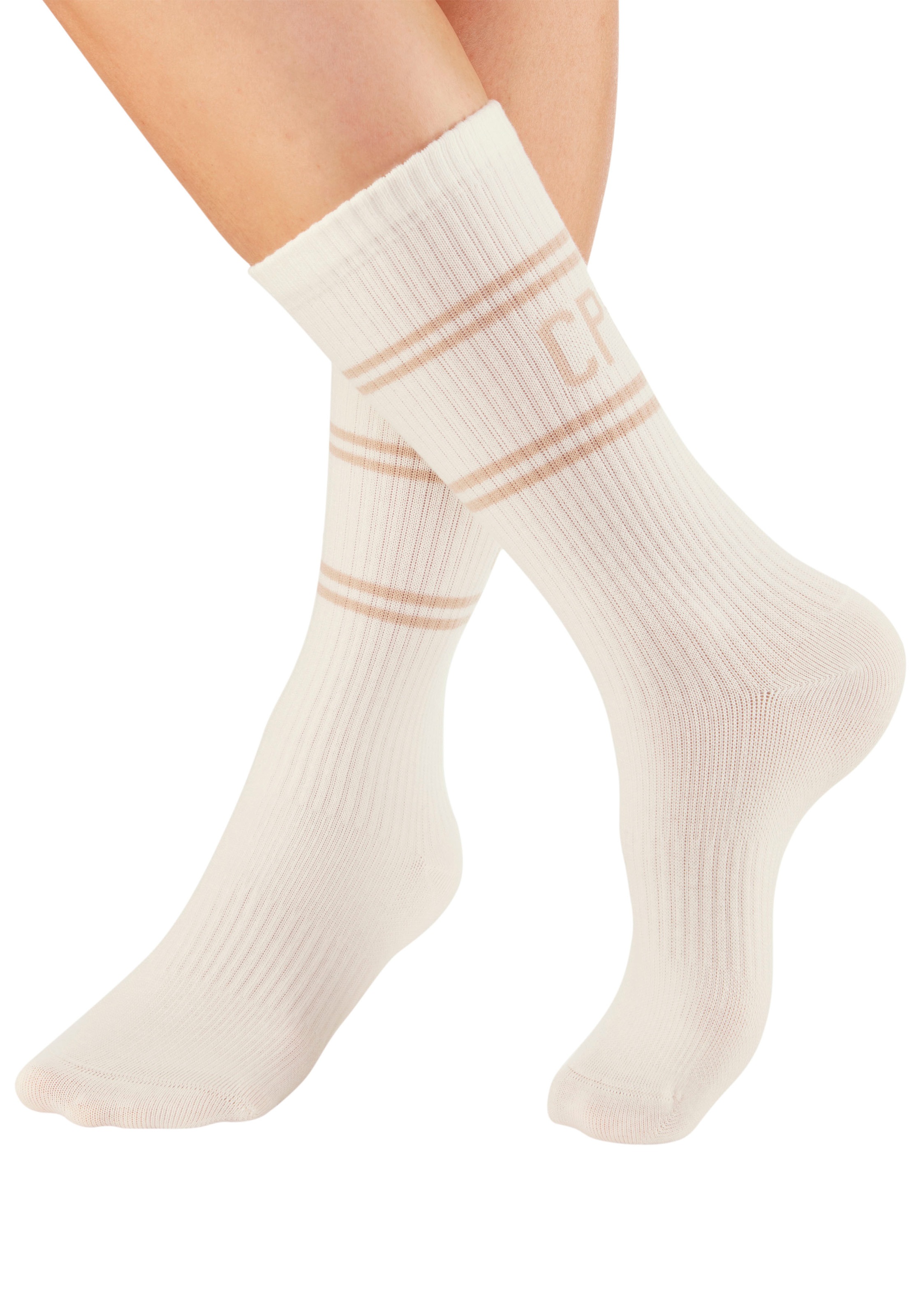 Copenhagen Studios Langsocken Packung, 2 Stk. tlg. mit Pikeé-Struktur unter der Sohle