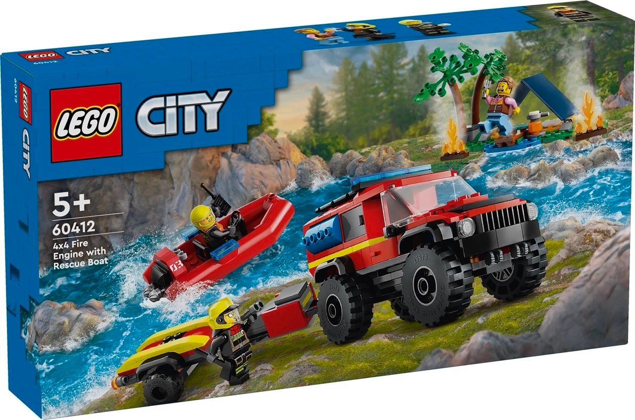 LEGO® City 60412 FEUERWEHR-GELÄNDEWAGEN MIT RETTUNGSBOOT