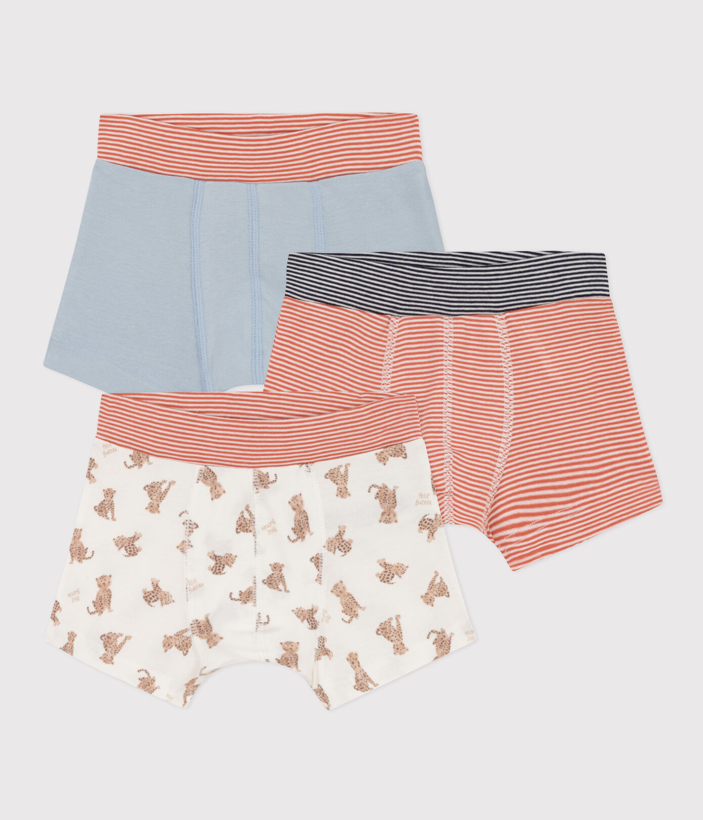 Lot de 3 boxers léopards en coton petit garçon
