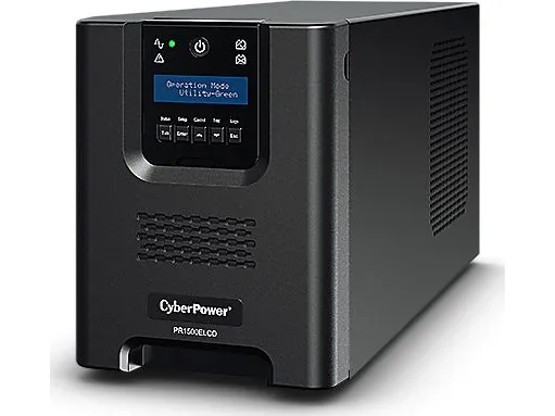 CyberPower Professional Series PR1000ELCD - UPS - AC 230 V - 900 Watt - 1000 VA - 12 At - RS-232, USB - output-stikforbindelser: 8