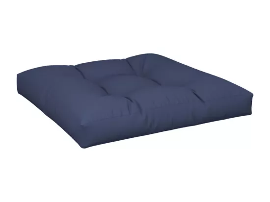 Coussin de palette bleu marine 70x70x12 cm tissu