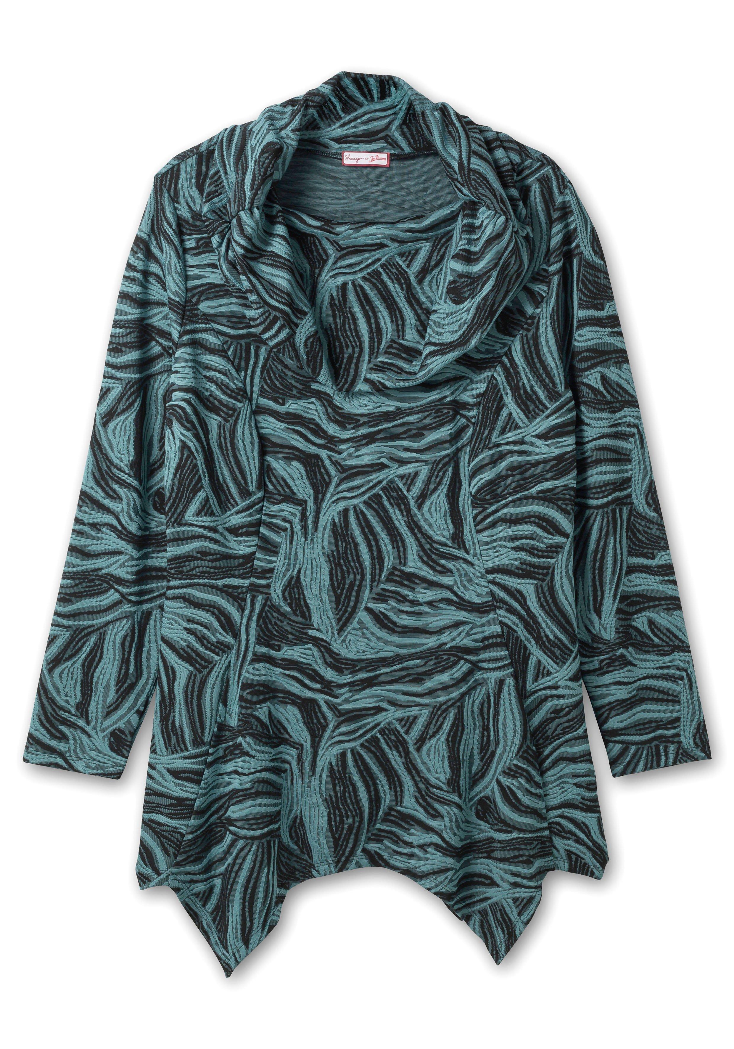 Longshirt mit Ausbrenner-Muster und Zipfelsaum