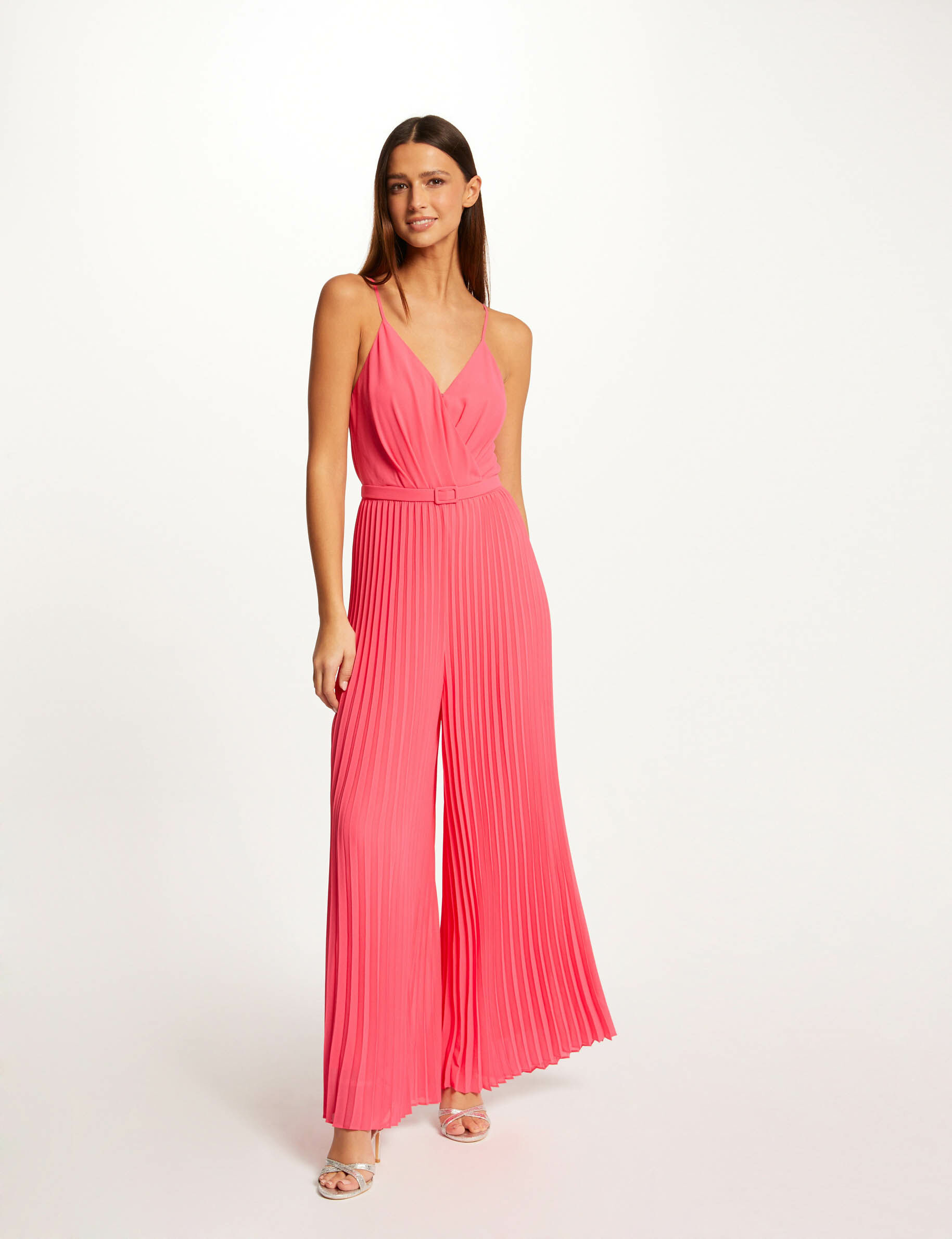 Combinaison large plissée avec dos nu rose femme - rose