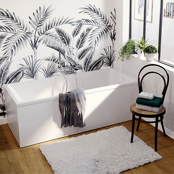Baignoire droite Teesta L. 160 cm x l. 75 cm blanc