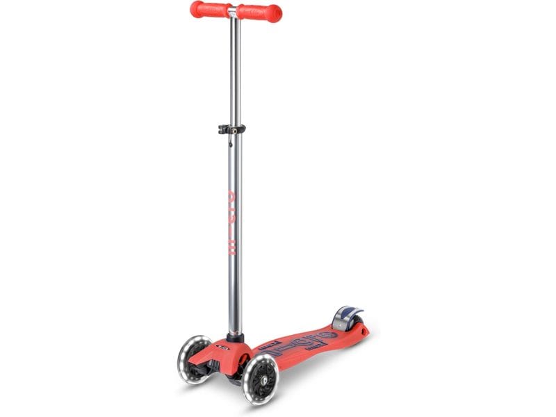 Micro Mobility Kickboard Maxi Micro Deluxe Glow LED Rot Scooter für Kinder