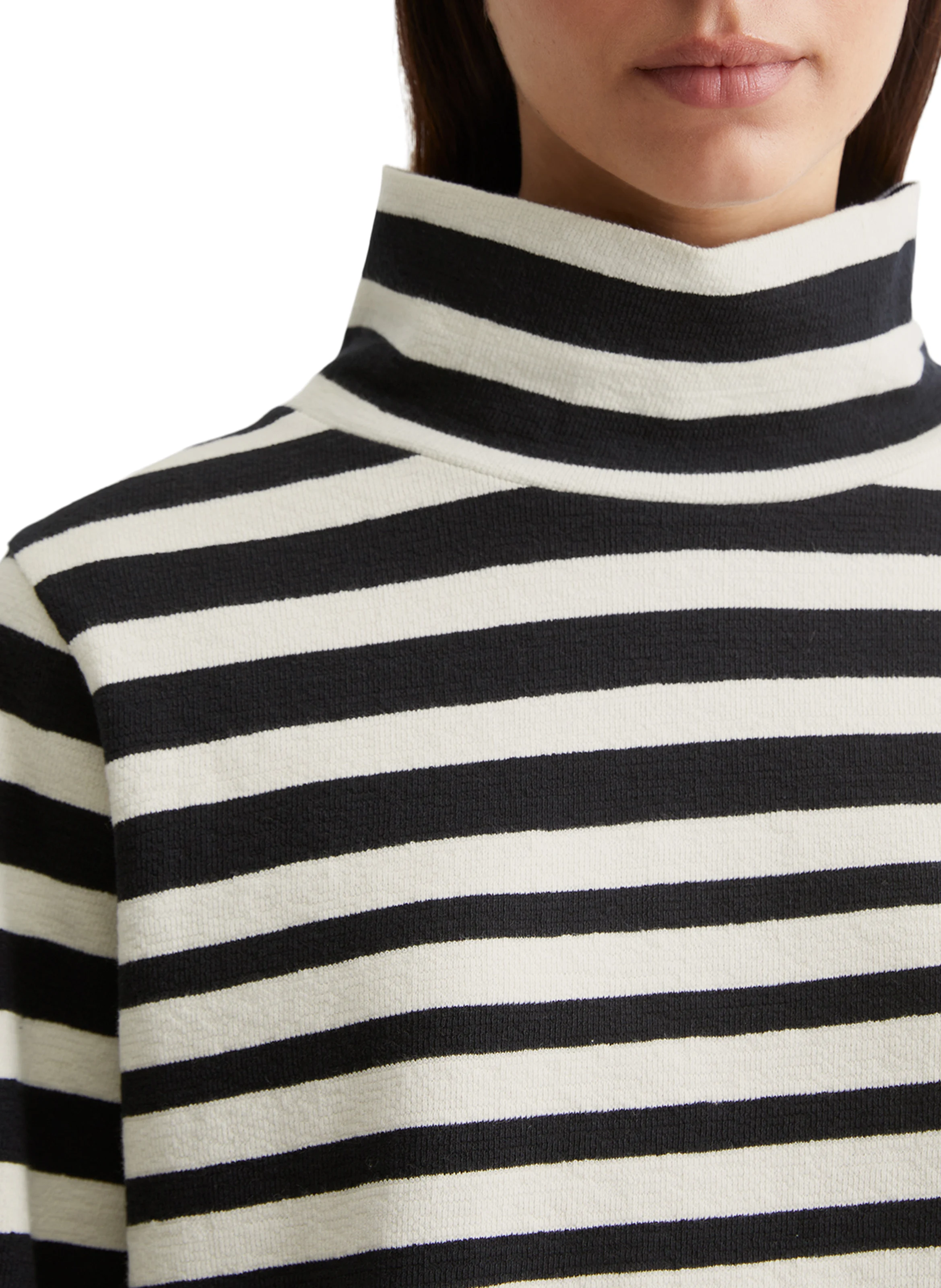 Tee-shirt droit rayé en coton | Bleu
