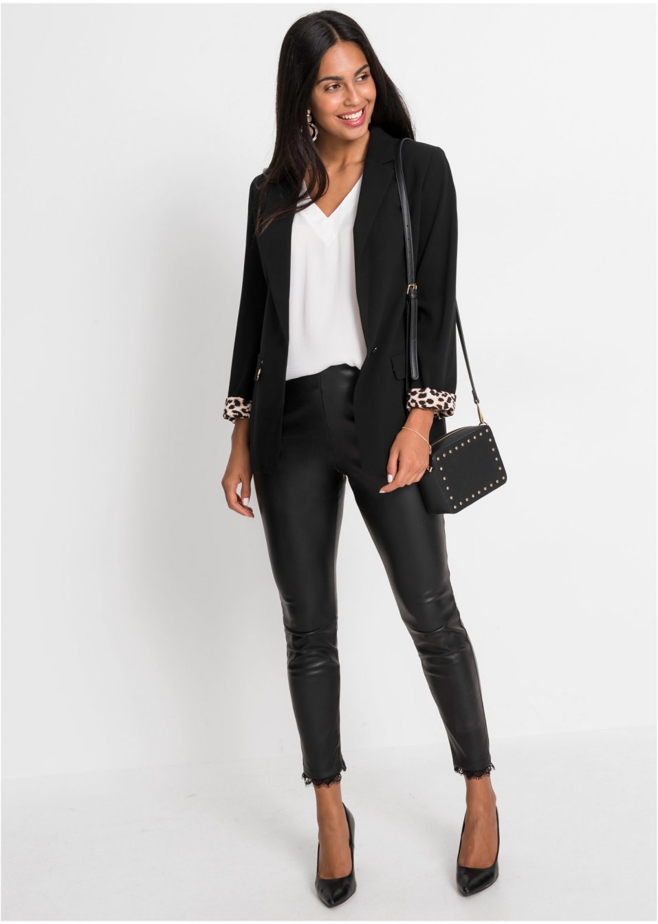 Blazer long avec doublure imprimée