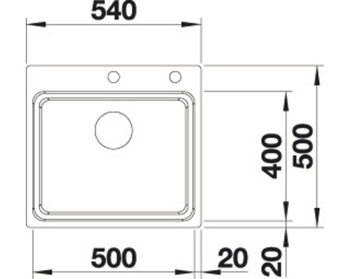 Blanco ETAGON 500-IF/A spoelbak, 540 x 500 mm, roestvrij staal, 521748