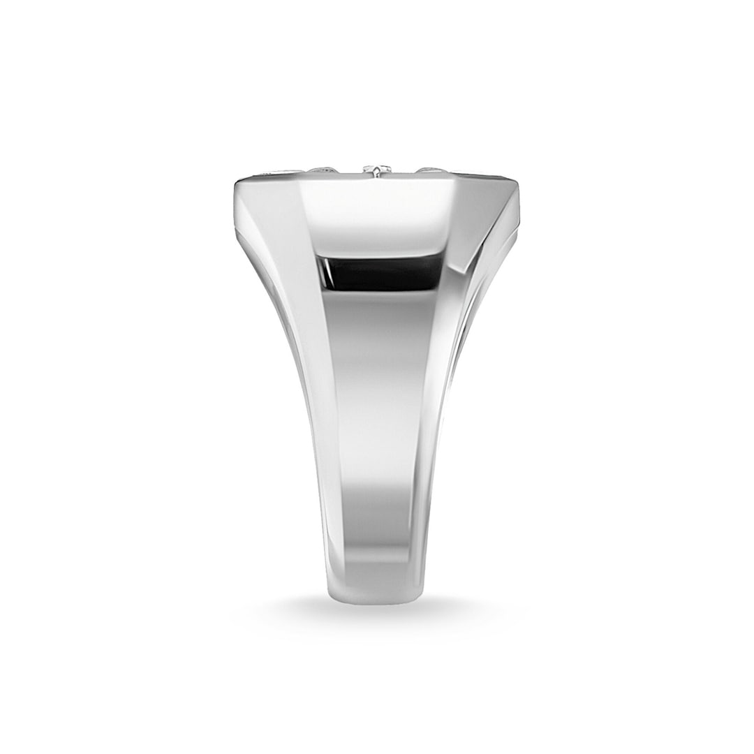 Thomas Sabo Sterling Silver Rebel at Heart Ring Kompass Schwarz
