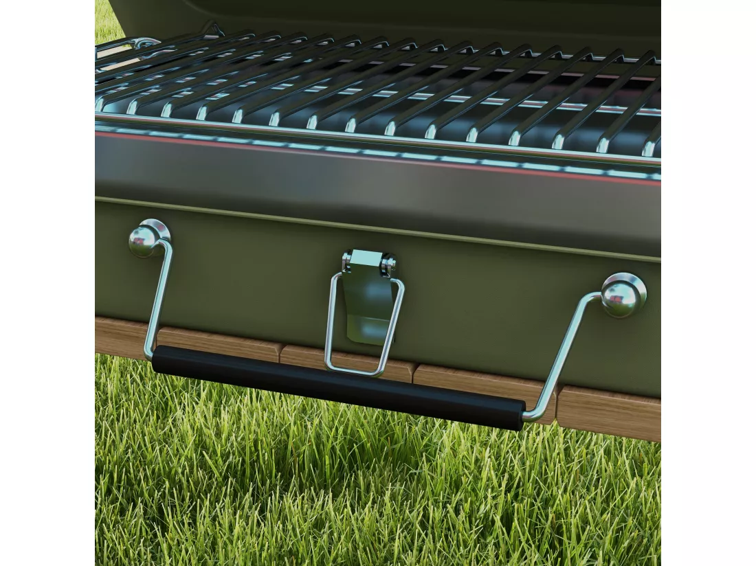 Mini barbecue à charbon portable pliable dim. 47L x 30l x 28H cm vert