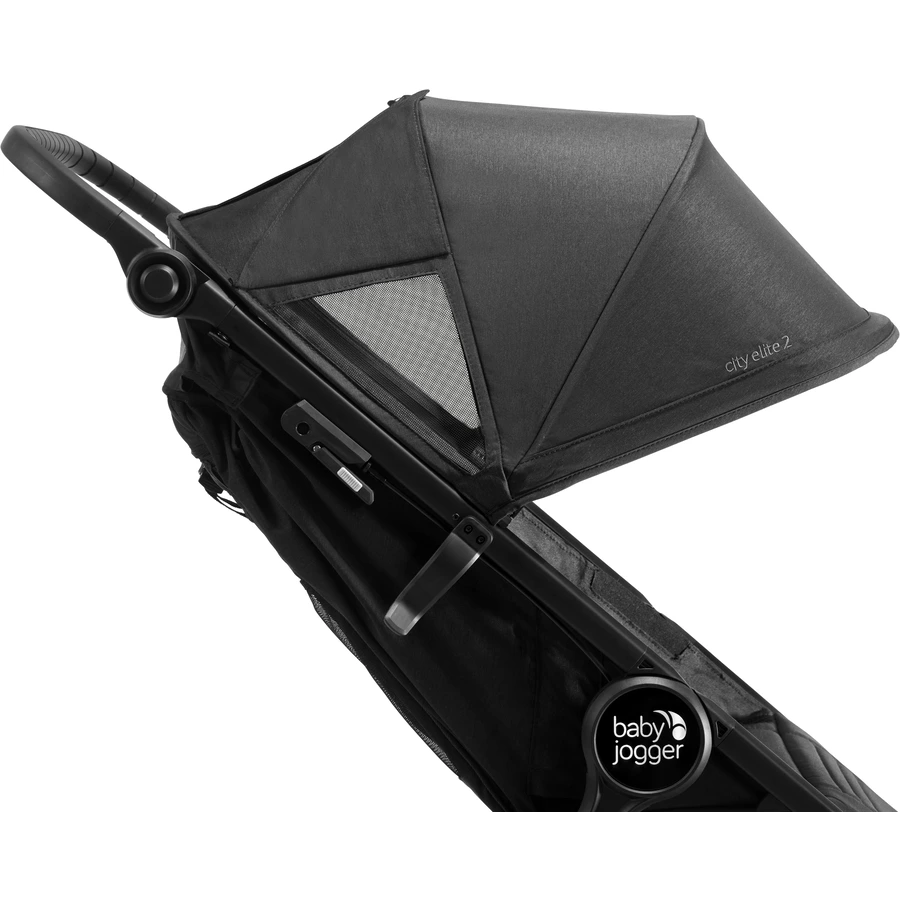 baby jogger Kombi-Kinderwagen City Elite 2 Opulent Black inklusive Babywanne, Sicherheitsbügel und Wetterschutz