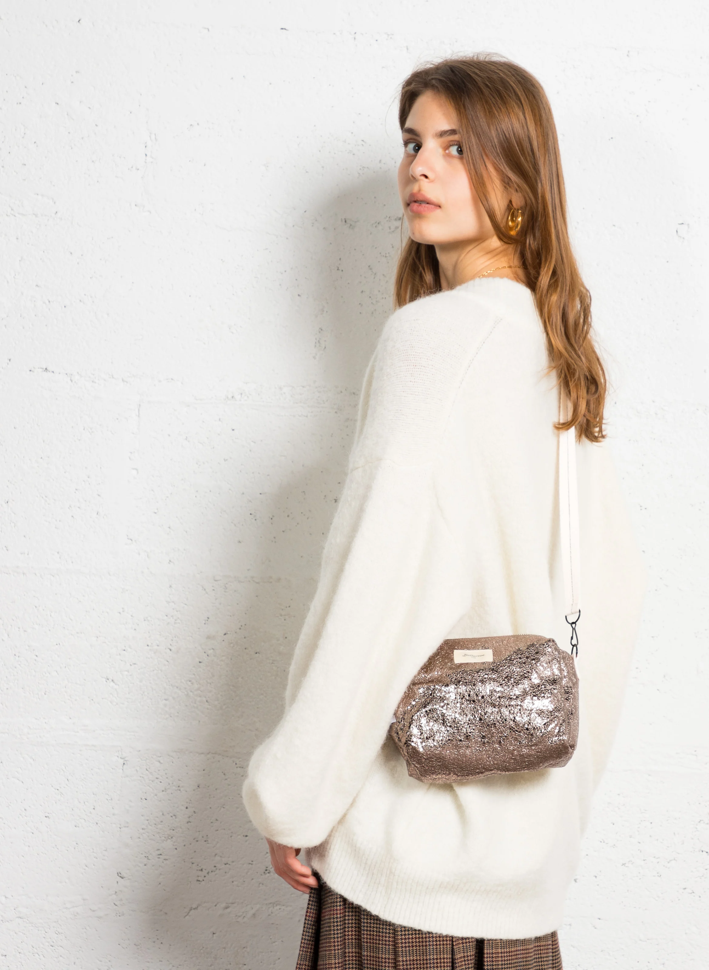 HANOMY - Sac bandoulière effet fourrure | Rose