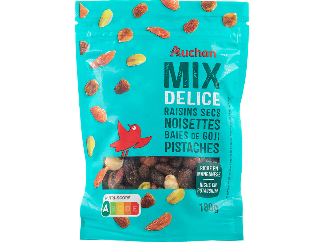 MISTURA DELICE AUCHAN FRUTAS SECAS 180 G