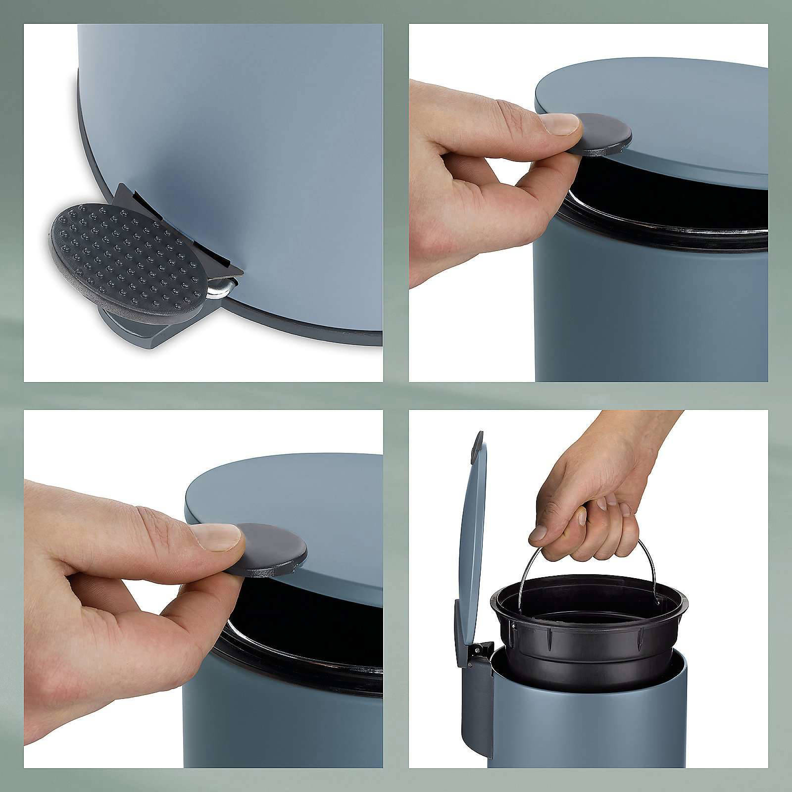 Kela prullenbak Mats met pedaal (3 liter) (17x23 cm)