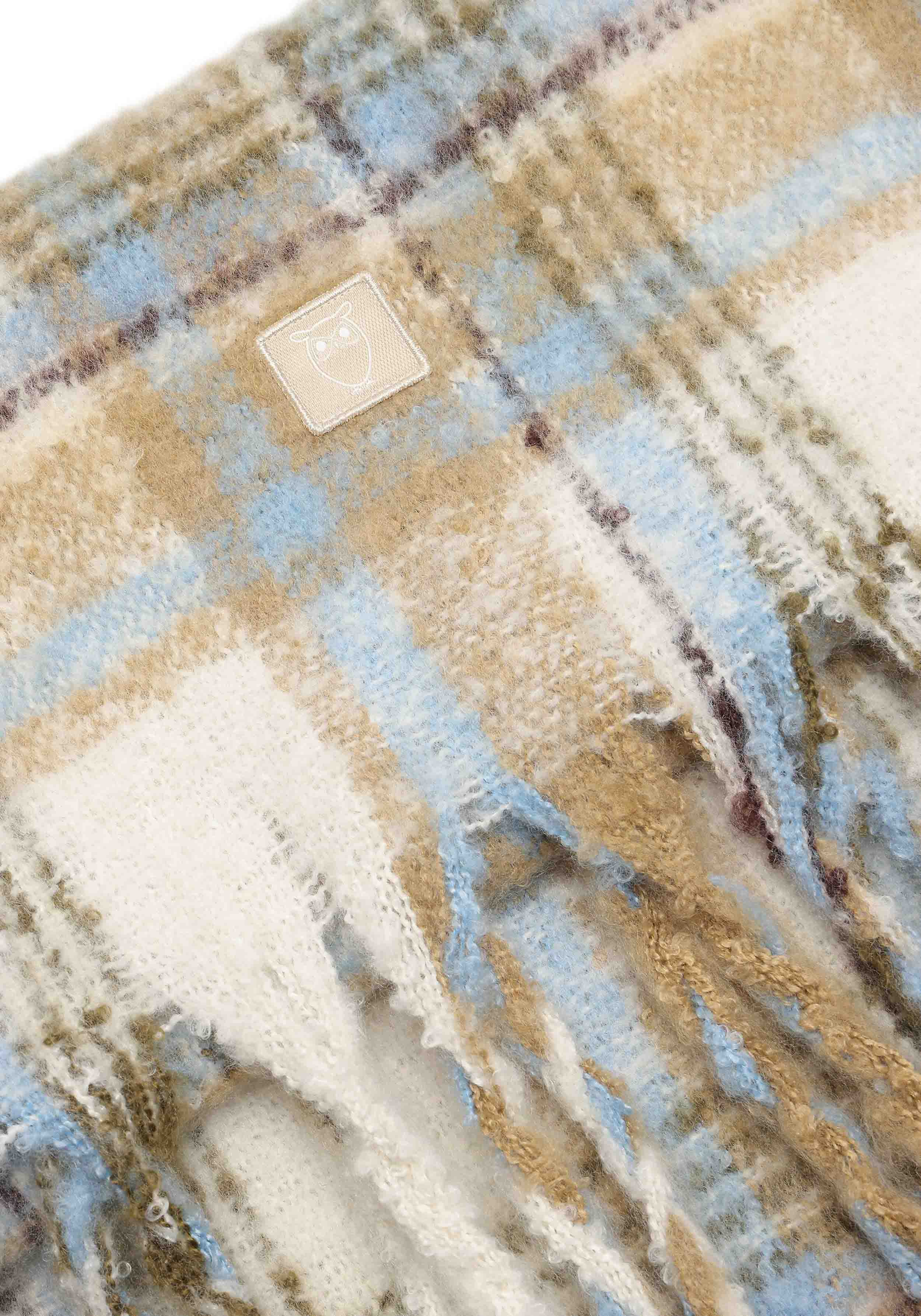 Knowledge Cotton Apparel Schal Checked Scarf Beige Check